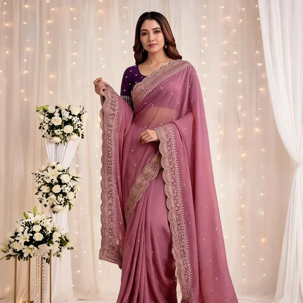 Rose_Pink_Embroidered_Georgette_Saree_with_Contrast_Embroidered_Blouse