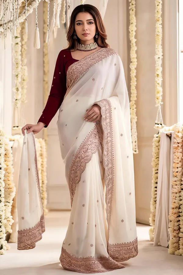 White_Fab-Star_Georgette_Saree_with_Elegant_Embroidery