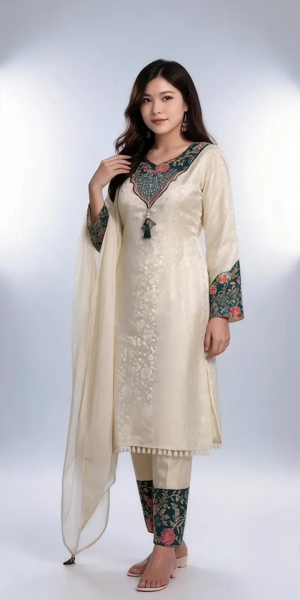 Cream_Banarasi_Handwork_Suit_Set_with_Jacquard_Dupatta