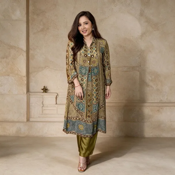 Mustard_Ajrakh_Printed_Pure_Natural_Crepe_Cord_Set_with_Mirror_Work_&_Palazzo