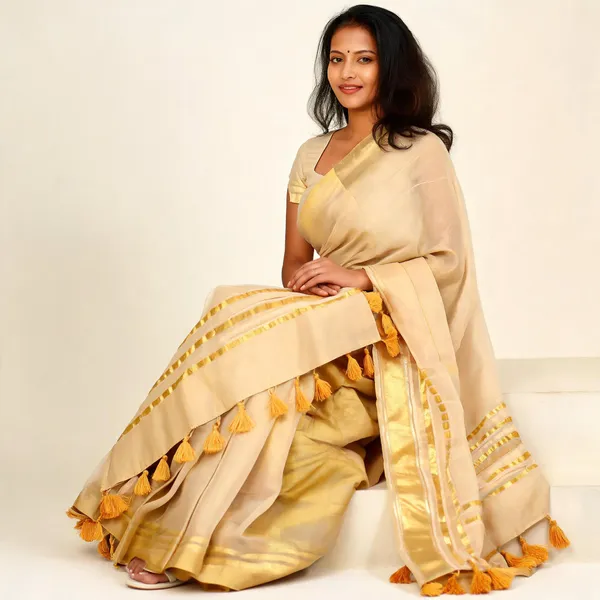 Women's_Off_White_Kerala_Kasavu_Tissue_Silk_Saree_with_Golden_Zari_Border_&_Tassel_Pallu_|_Traditional_Onam,_Vishu_&_Wedding_Wear_Saree