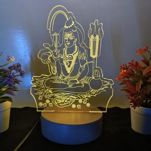 Acrylic_&_Wood_Shiva_Religious_LED_Table_Lamp