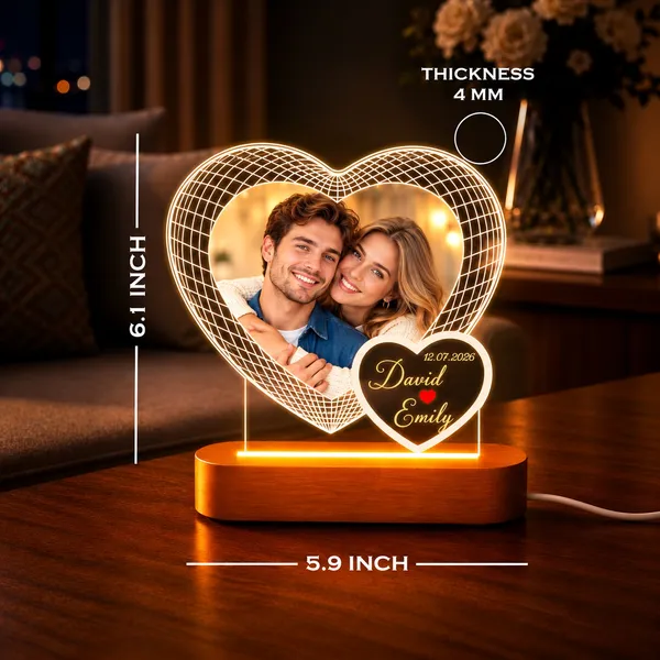 Acrylic_Romantic_Heart_LED_Photo_Frame_With_Wooden_Base