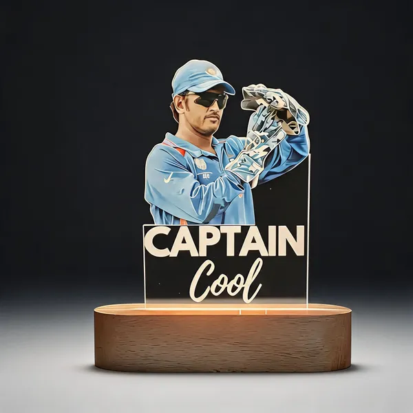 Acrylic_Wooden_Base_Cricket_Captain_Cool_Tabletop_Showpiece