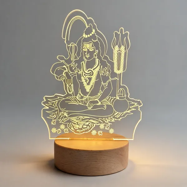 Acrylic_&_Wood_Shiva_Religious_LED_Table_Lamp