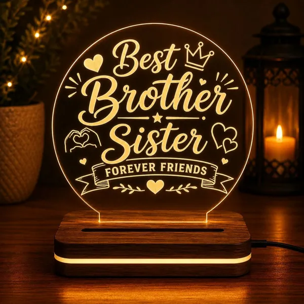 Acrylic_Brother_Sister_Rakhi_LED_Table_Lamp_With_Wooden_Base