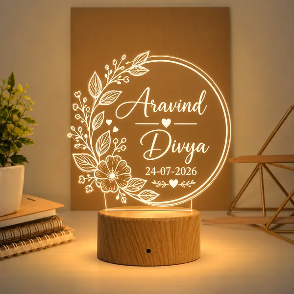 Tokens_N_Tales_Wooden_Wedding_Floral_Personalized_LED_Lamp_|_Anniversary_Gift