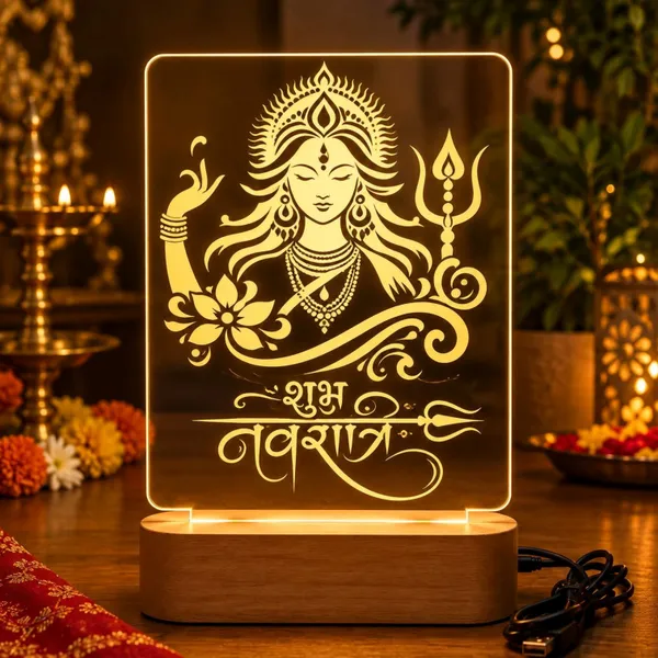 Acrylic_&_Wood_Navratri_Goddess_LED_Table_Lamp