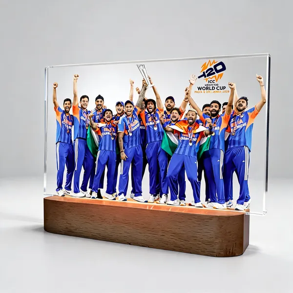 Acrylic_Cricket_Team_Personalized_Photo_Frame_With_Wooden_Base