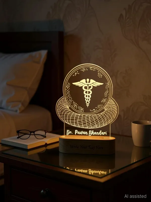 Tokens_N_Tales_Acrylic_Personalized_Medical_LED_Lamp_|_Gift_for_Doctor