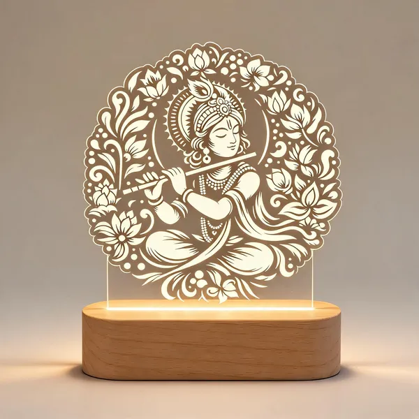Acrylic_Wooden_Base_Krishna_Flute_Player_LED_Table_Lamp
