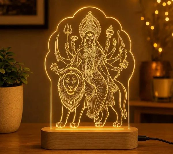 Tokens_N_Tales_Acrylic_Durga_Maa_Religious_LED_Lamp_|_Gift_for_Mom