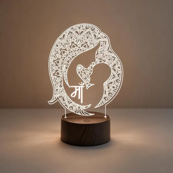 Acrylic_Maa_Mother_And_Child_LED_Illusion_Table_Lamp