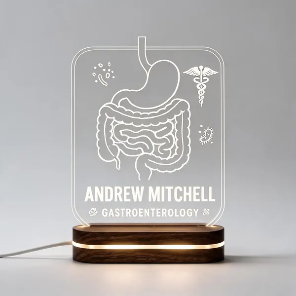 Acrylic_Medical_Gastroenterology_LED_Desk_Lamp_With_Wooden_Base