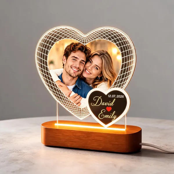 Acrylic_Romantic_Heart_LED_Photo_Frame_With_Wooden_Base