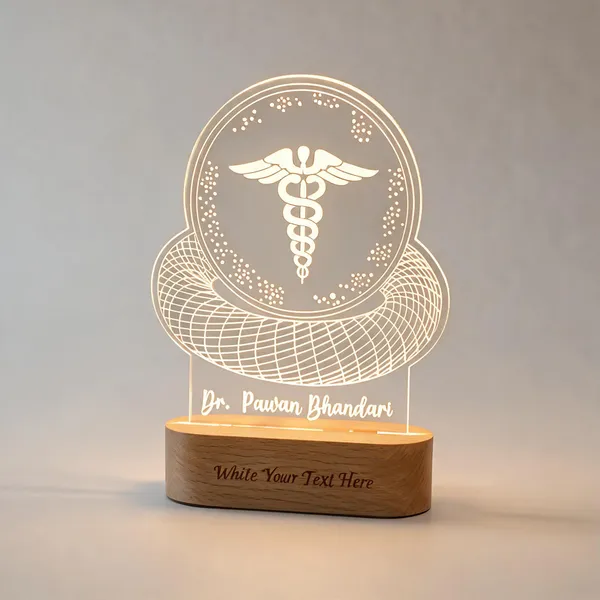 Acrylic_Personalized_Medical_LED_Table_Lamp_With_Wooden_Base