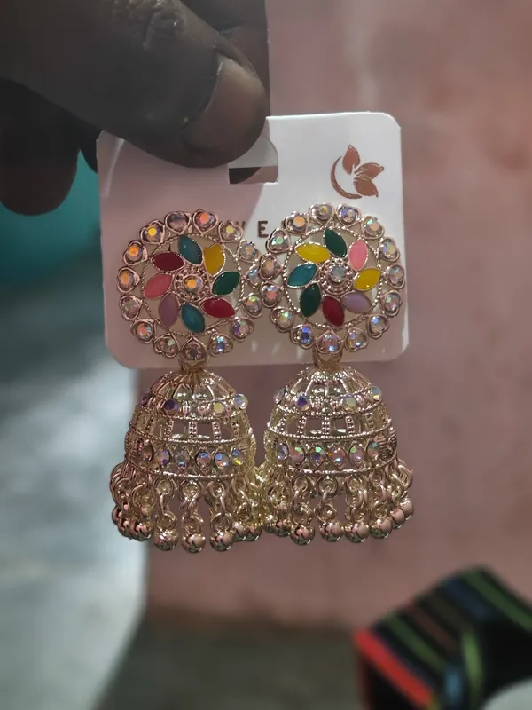 Gold_Tone_Multicolor_Stone_Jhumka_Earrings_for_Women
