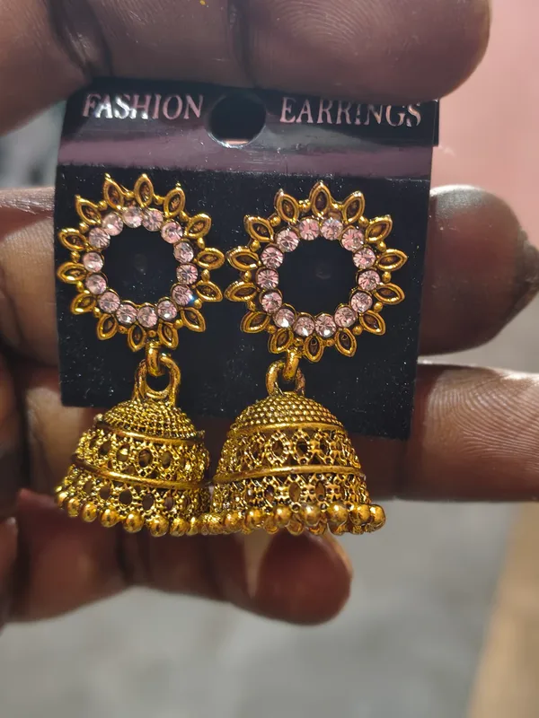 Gold_Tone_Floral_Stone_Jhumka_Earrings_for_Women