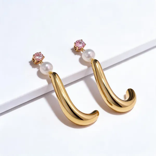 Gold_Tone_Pearl_And_CZ_Drop_Earrings_for_Women