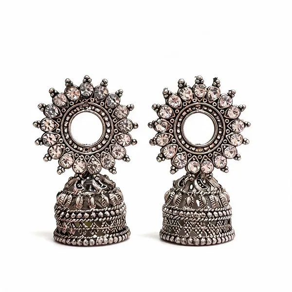 Silver-Toned_Stone_Studded_Jhumka_Earrings_for_Women