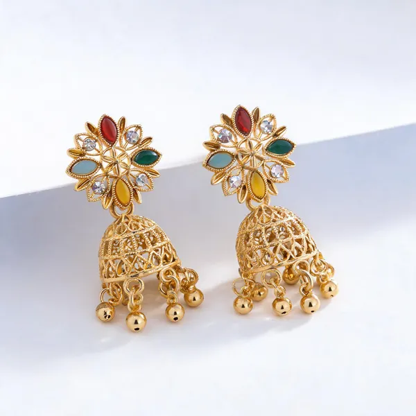 Gold_Tone_Multicolour_Stone_Jhumka_Earrings_for_Women