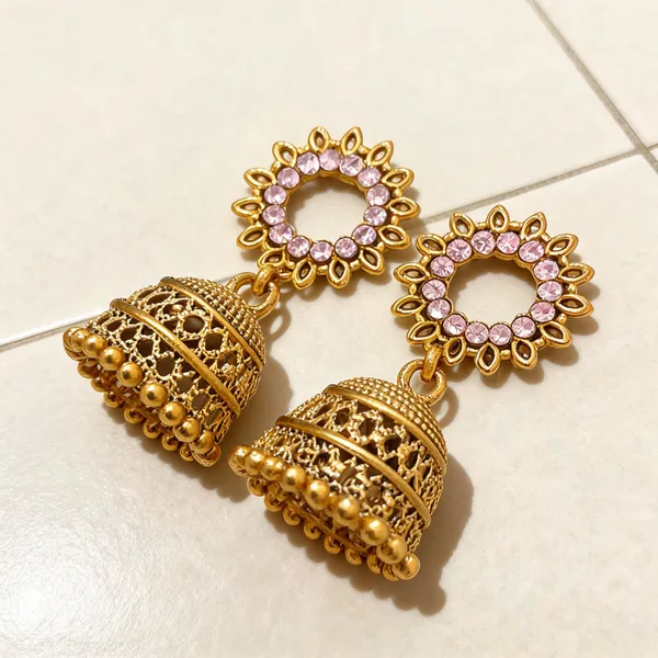 Gold_Tone_Floral_Stone_Jhumka_Earrings_for_Women