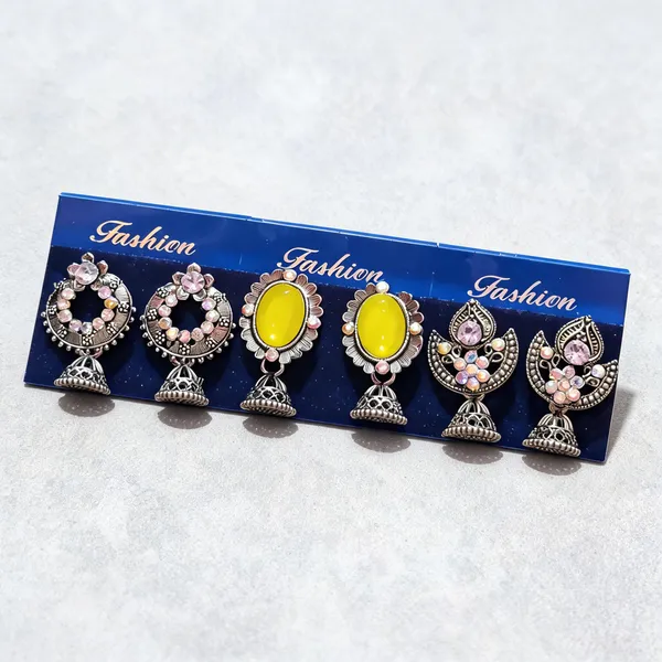 Multicolor_Traditional_Jhumka_Earrings_Set_for_Women