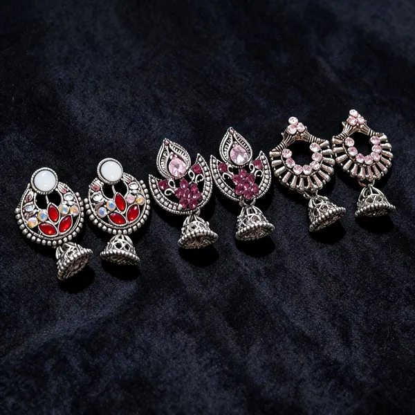 Silver-Tone_Traditional_Jhumka_Earrings_for_Women