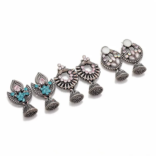 Multicolor_Oxidized_Jhumka_Earrings_Set_for_Women