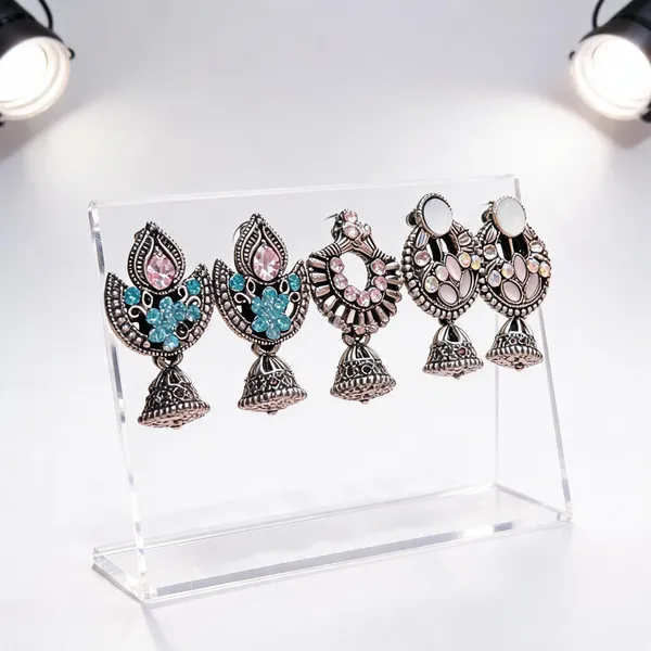 Multicolor_Oxidized_Jhumka_Earrings_Set_for_Women