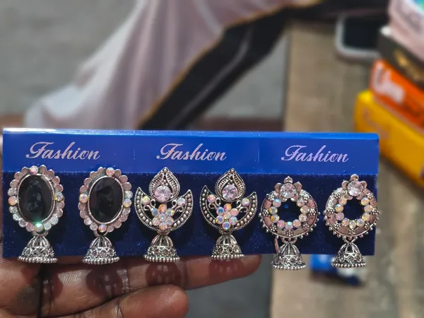 Silver-Tone_Multicolour_Jhumka_Earrings_Set_for_Women