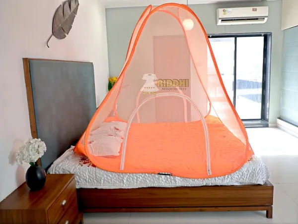 Mesh_Pop_Up_Double_Bed_Mosquito_Net_Orange