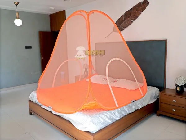 Mesh_Pop_Up_Double_Bed_Mosquito_Net_Orange