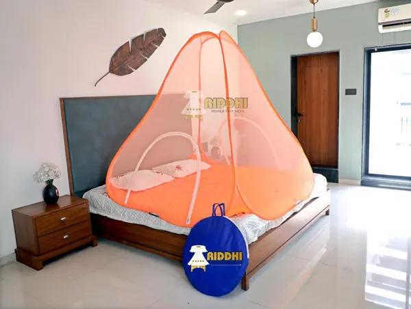Mesh_Pop_Up_Double_Bed_Mosquito_Net_Orange