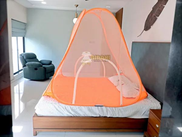 Mesh_Pop_Up_Double_Bed_Mosquito_Net_Orange