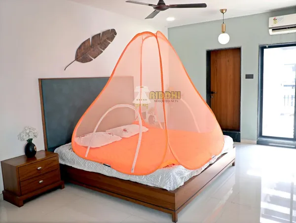 Mesh_Pop_Up_Double_Bed_Mosquito_Net_Orange