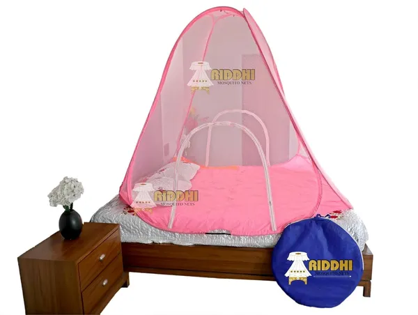 Mesh_Pop_Up_Double_Bed_Mosquito_Net_Pink