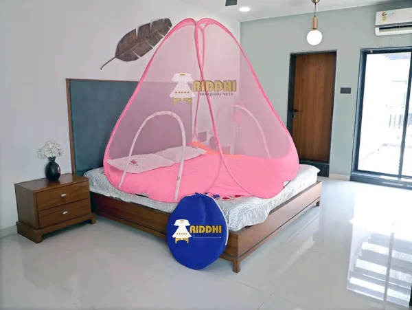 Mesh_Pop_Up_Double_Bed_Mosquito_Net_Pink