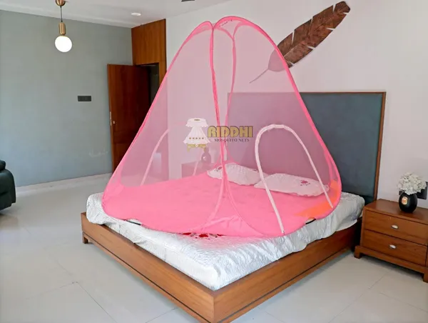 Mesh_Pop_Up_Double_Bed_Mosquito_Net_Pink
