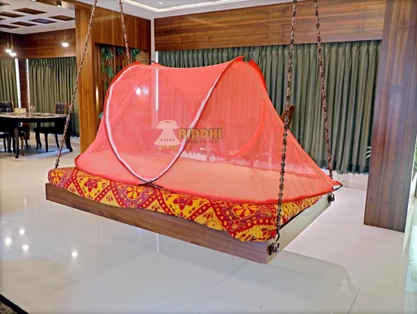 Mesh_Pop_Up_Single_Bed_Mosquito_Net_Orange