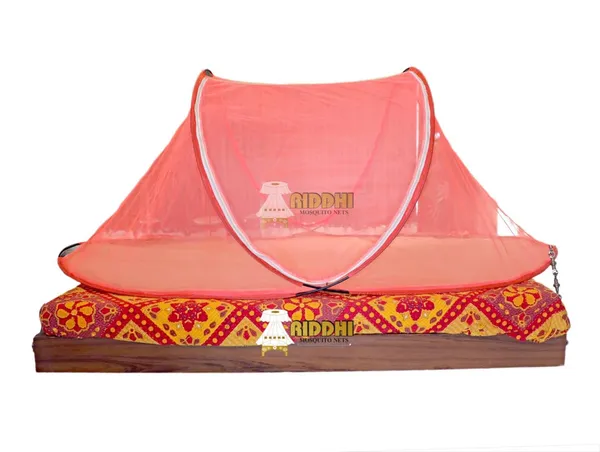 Mesh_Pop_Up_Single_Bed_Mosquito_Net_Orange