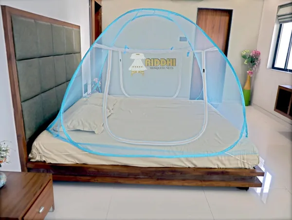 Foldable_Pop_Up_Mosquito_Net_For_Double_Bed_Portable_Breathable_Mesh_Tent_With_Dual_Zipper_Entry_Net_For_Home_Travel_Light_Blue