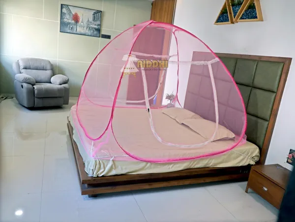Foldable_Pop_Up_Mosquito_Net_For_Double_Bed_Portable_Breathable_Mesh_Tent_With_Dual_Zipper_Entry_Net_For_Home_Travel_Pink