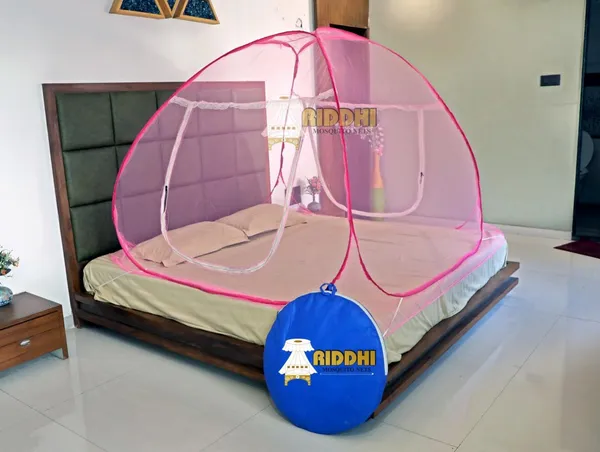 Foldable_Pop_Up_Mosquito_Net_For_Double_Bed_Portable_Breathable_Mesh_Tent_With_Dual_Zipper_Entry_Net_For_Home_Travel_Pink