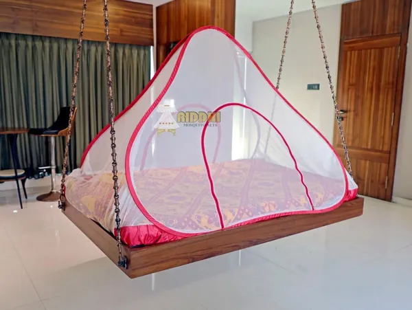 Mesh_Pop_Up_Double_Bed_Mosquito_Net_Red