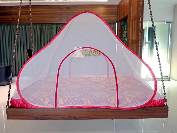 Mesh_Pop_Up_Double_Bed_Mosquito_Net_Red