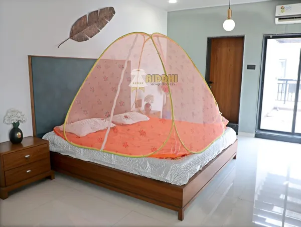 Printed_Foldable_Mosquito_Net_Tent_For_Double_Bed_Floral_Design_Pop_Up_Mosquito_Protection_Net_Tent_With_Bag_Orange_Yellow
