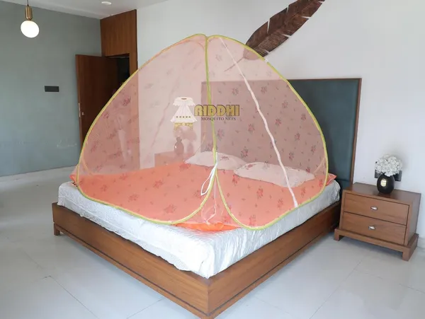 Printed_Foldable_Mosquito_Net_Tent_For_Double_Bed_Floral_Design_Pop_Up_Mosquito_Protection_Net_Tent_With_Bag_Orange_Yellow
