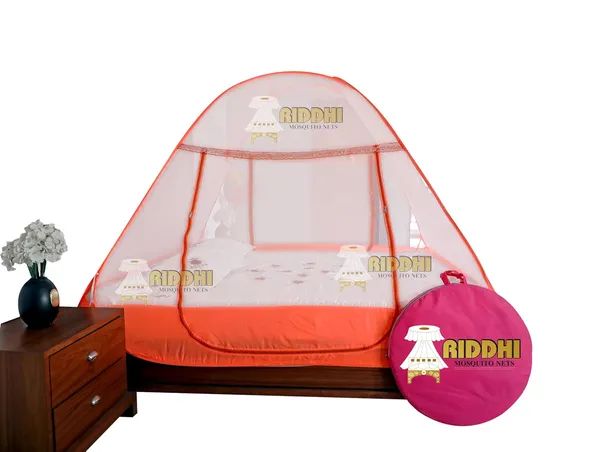 Mesh_Pop_Up_Double_Bed_Mosquito_Net_Orange