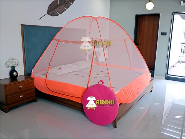 Mesh_Pop_Up_Double_Bed_Mosquito_Net_Orange